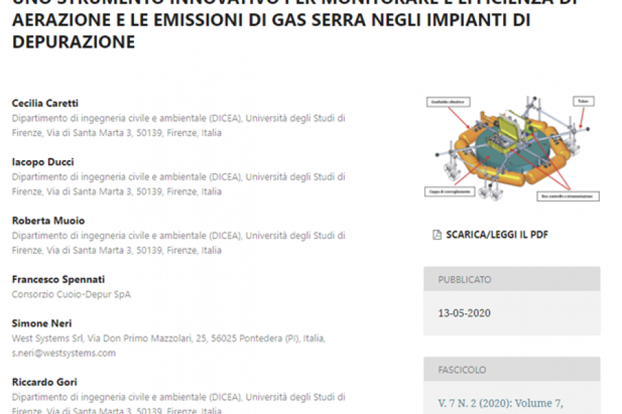 Pubblicato articolo sulla rivista Ingegneria dell’Ambiente