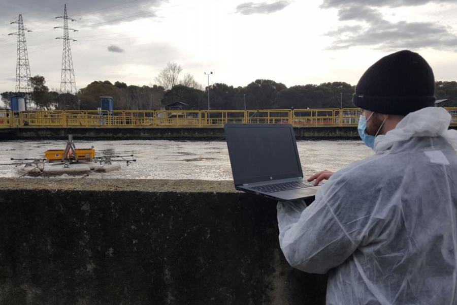 B5 – Measurements at Roma Est WRRF with the Lessdrone